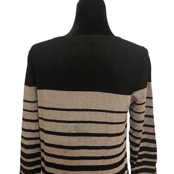 Spense Black‎ and Gray Striped Dress Long Sleeve Dress Size Medium - Picture 7 of 11